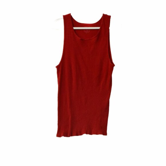 Fruit of the Loom Mens Red Tank Top Solid Cotton Round Neck Sleeveless Size XL - Picture 1 of 4